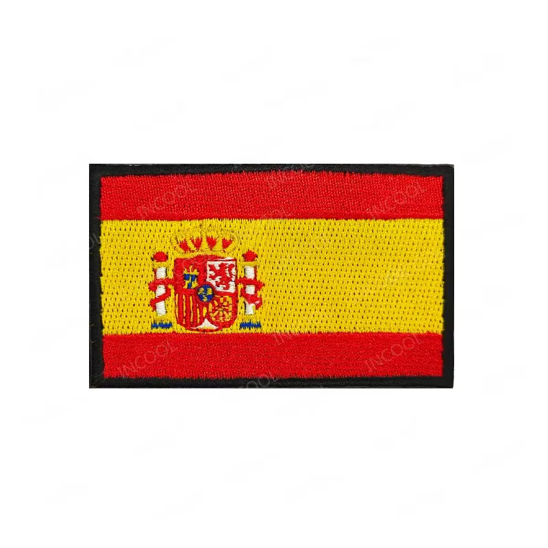 Écussons brodés drapeau espagnol Madrid Andalousie Cantabrie, décoratifs pour épaule, appliques drapeaux espagnols 3D en PVC, badges réfléchissants