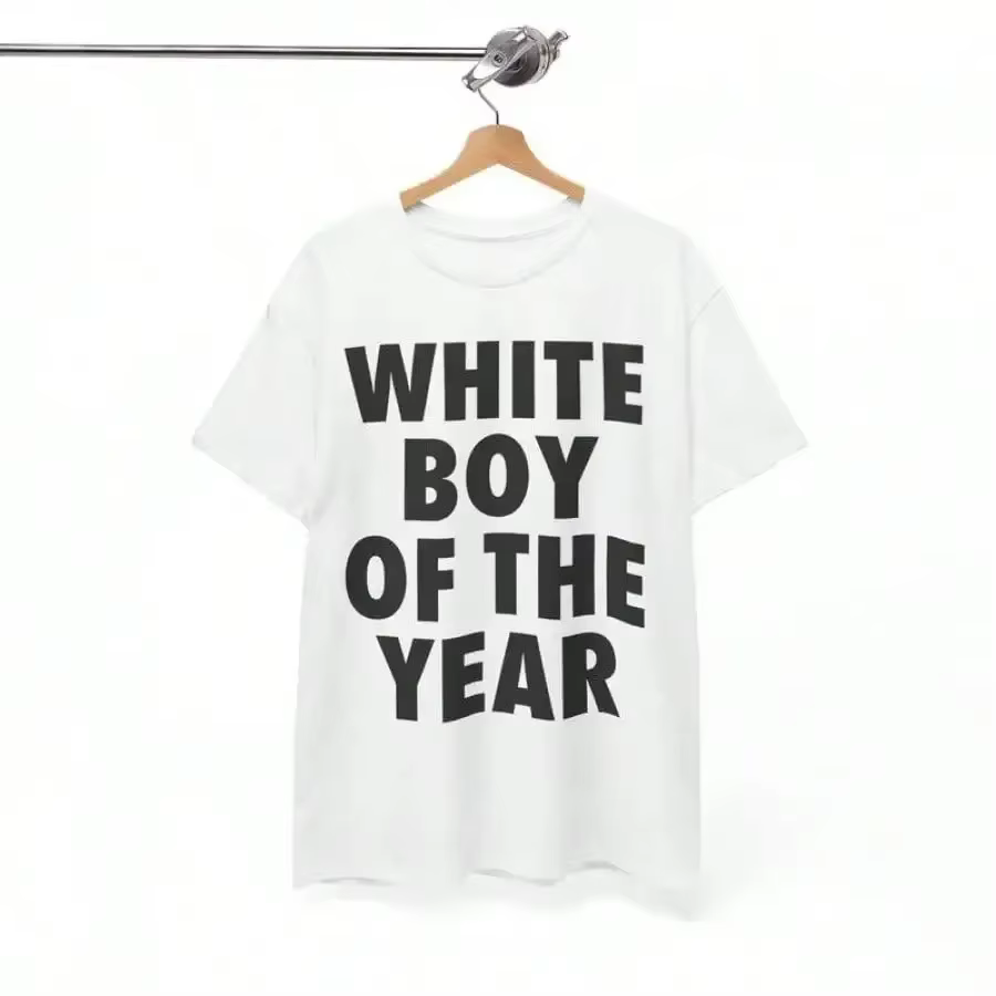 Blanc garçon de l'année t-shirts coton imprimé à manches courtes T-shirt rétro décontracté Streetwear Vintage