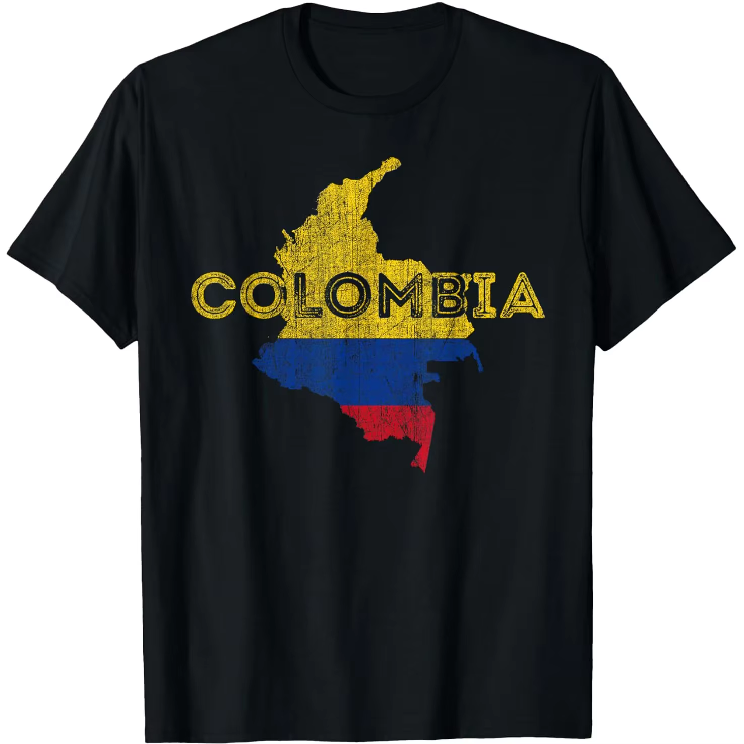 T-shirt unisexe à manches courtes en pur coton avec drapeau de la Colombie, humoristique, style streetwear, coupe ample