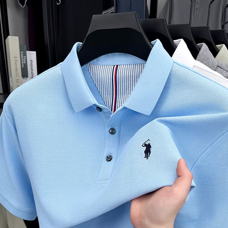 Marque haut de gamme 100% coton manches courtes polo shirt hommes luxe classique vente chaude poney broderie mode
