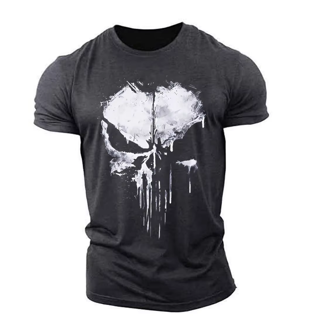 T-shirt Homme Imprimé Crâne 3D Style Streetwear Extensible Léger Respirant Coupe Ample Tendance 2023