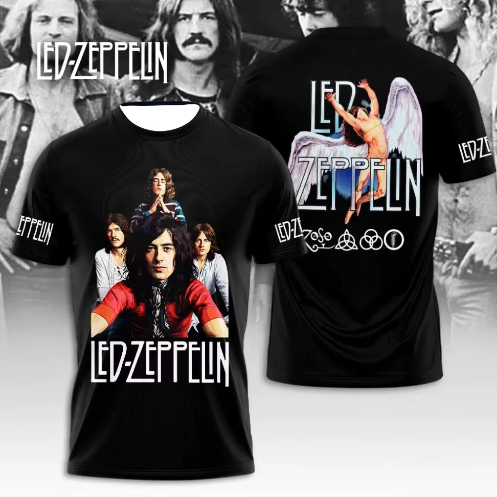 T-shirt Led Zeppelin 3D Apparel, cadeau pour les fans
