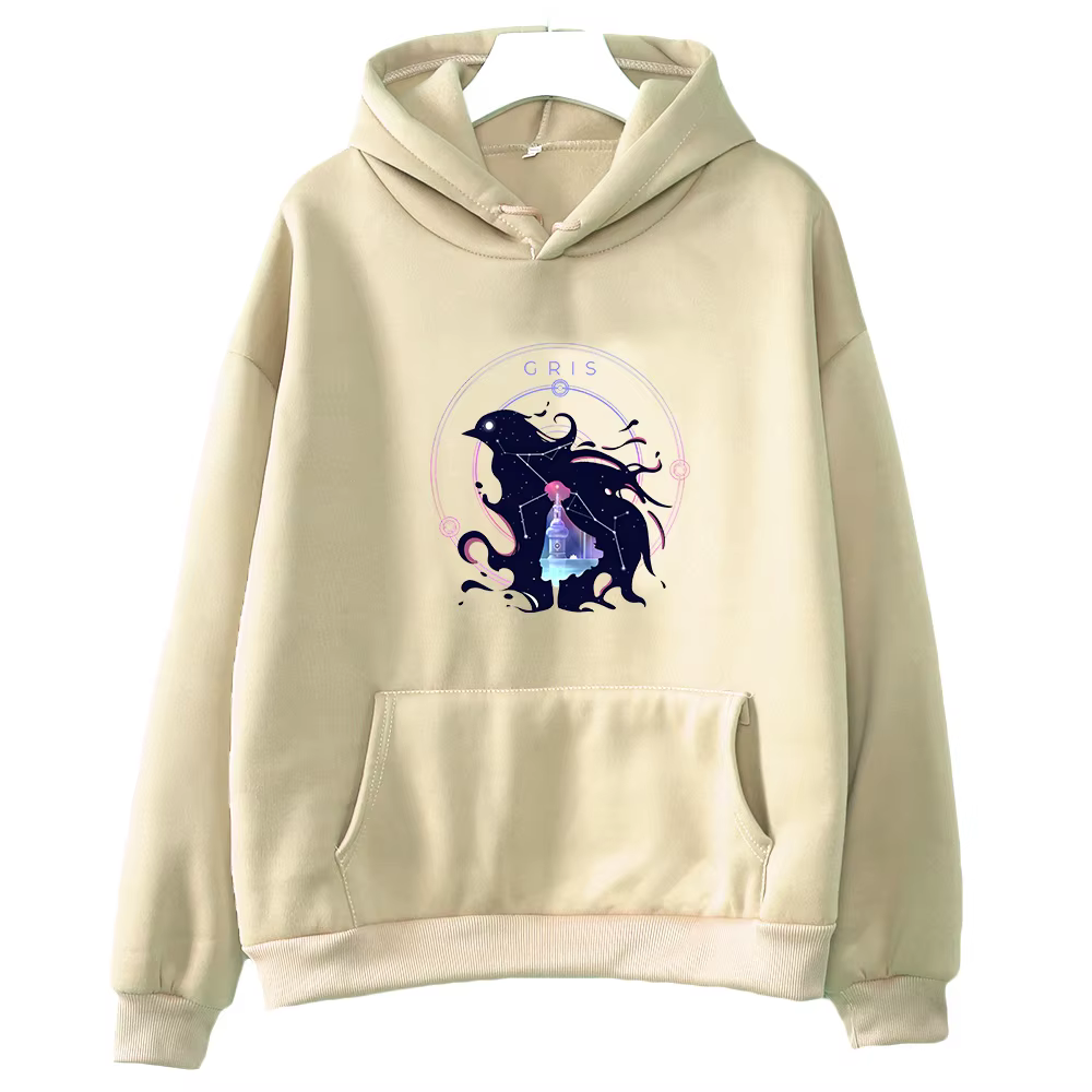 Gris Raven-Sweat-shirt à manches longues pour hommes et femmes
