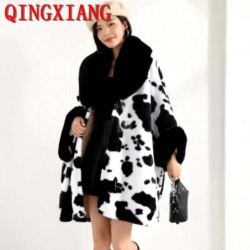 Cardigan en Fausse Fourrure de Lapin pour Femme