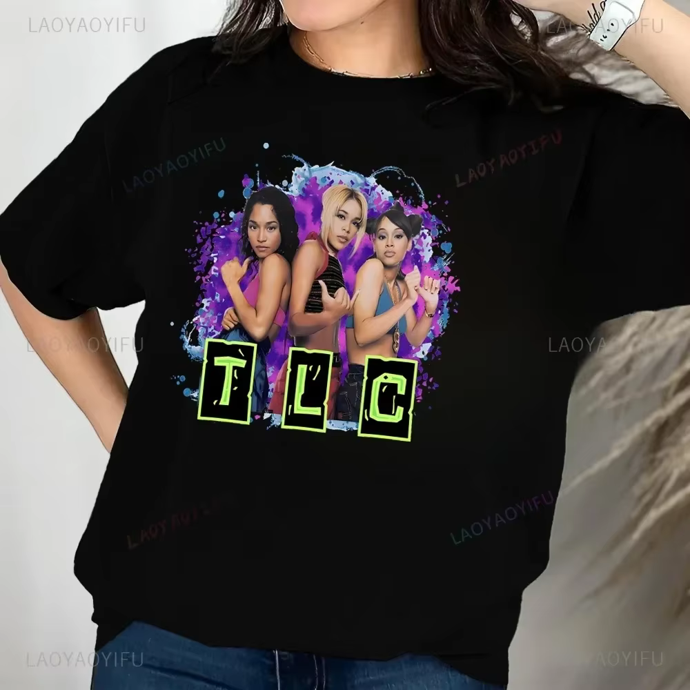 T-shirt imprimé vintage des années 90 du groupe TLC