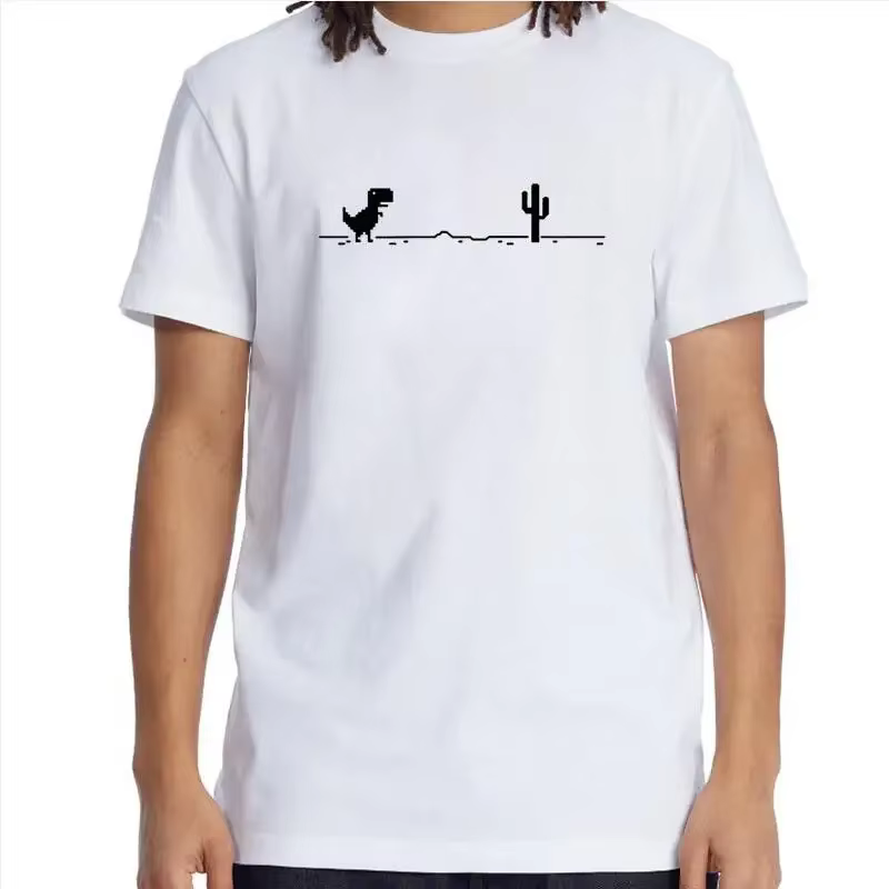 2025 T-shirts pour hommes imprimé dinosaure Cactus hauts drôles été coton T-shirt