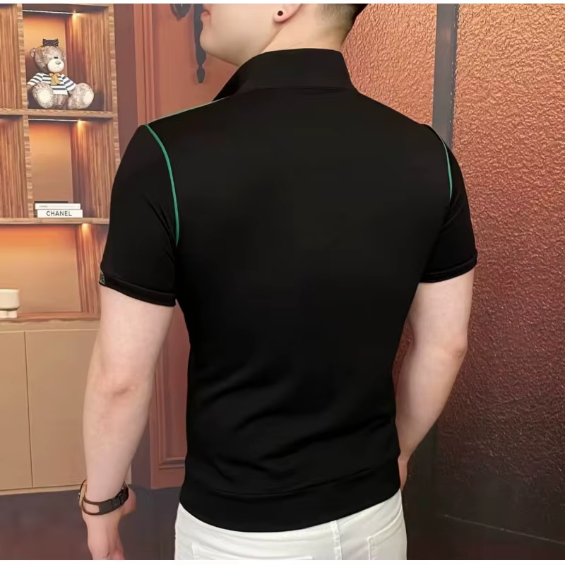 Polo brodé à col pour homme