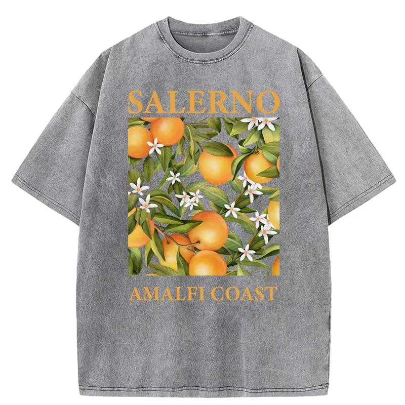 T-shirt à manches courtes délavé pour hommes