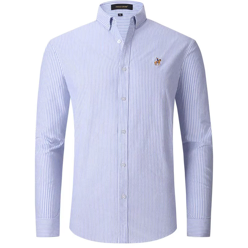 Nouvelle chemise boutonnée en tissu Oxford haut de gamme pour homme