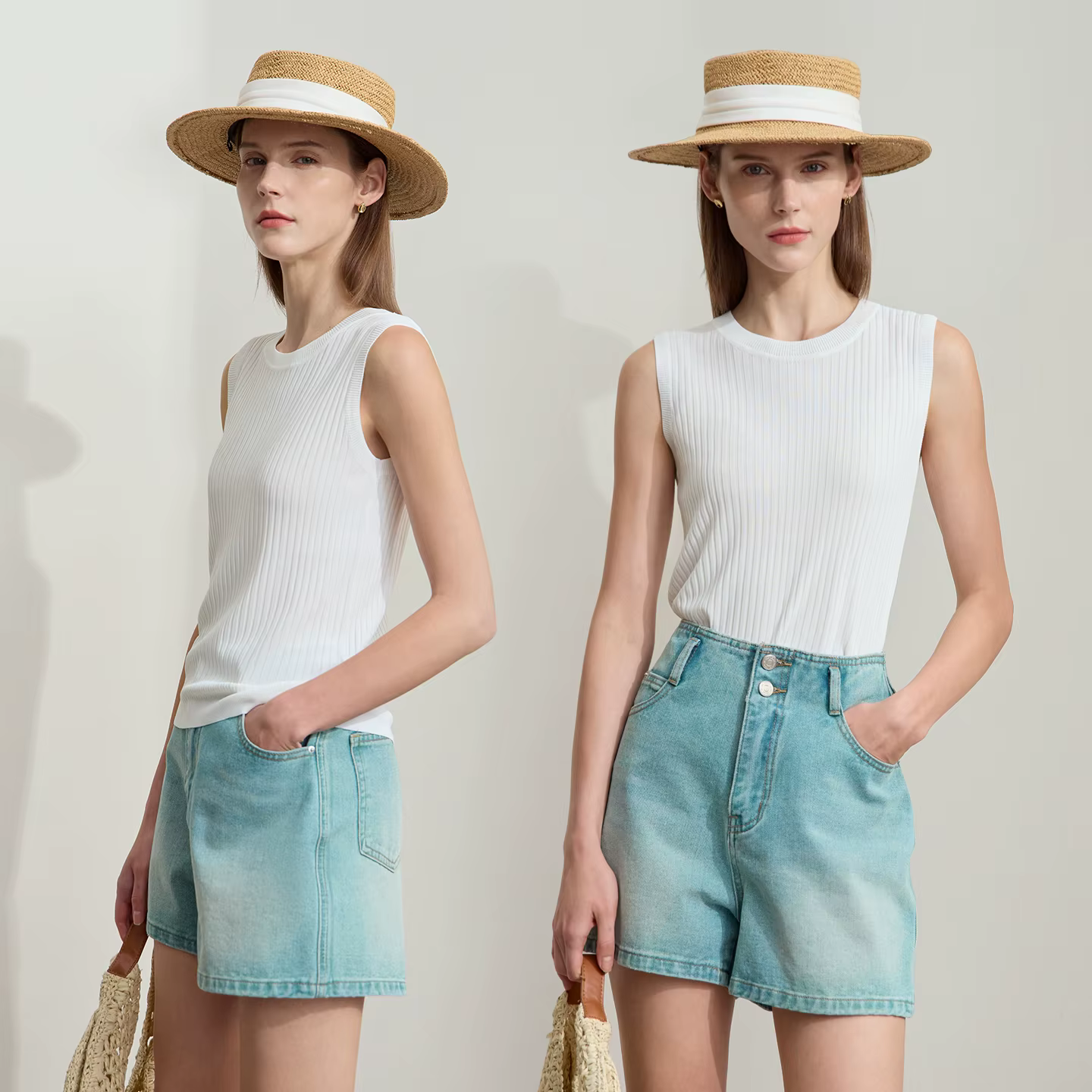 Débardeur Amii pour femme – Nouvelle collection été 2026 – Coupe droite sans manches – Couleur unie – Gilet polyvalent