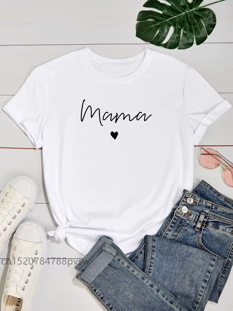 T-shirt assortis pour mère et fille, vêtements pour maman et bébé
