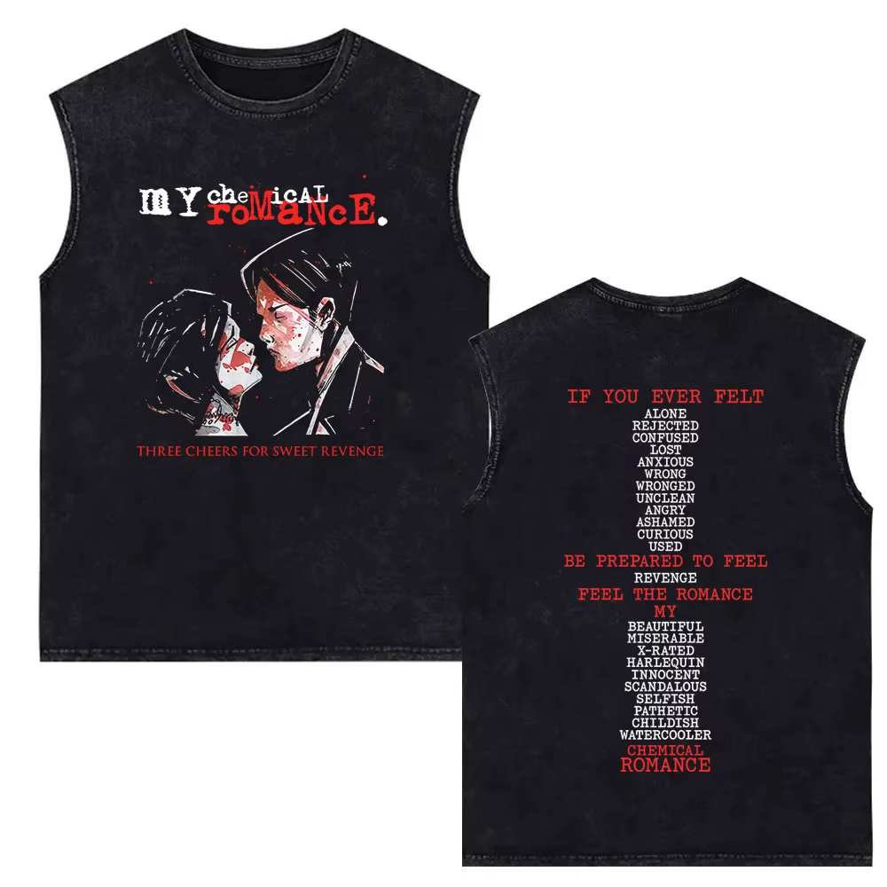 Mon Romance chimique l'album Black Parade Vintage lavé débardeurs hommes femmes Punk Emo Rock surdimensionné sans manches gilet t-shirts
