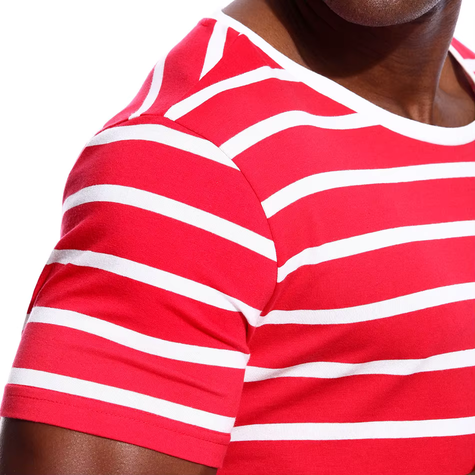 T-shirt à rayures larges et SAINT pour hommes