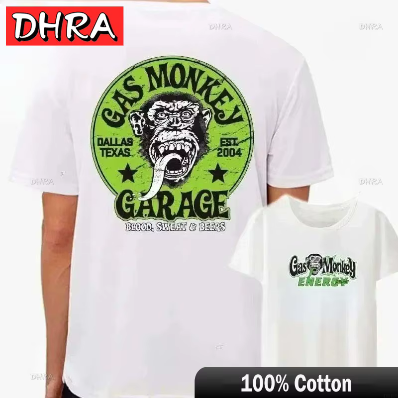 T-shirts en coton pour hommes Gas Monkeys Garage Piston