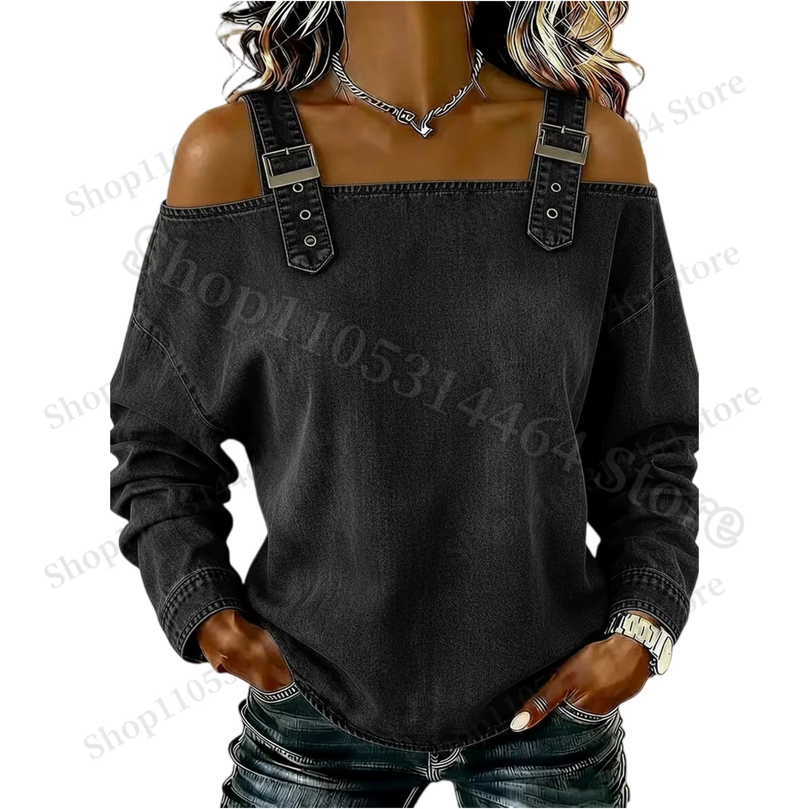 Haut en jean pour femme