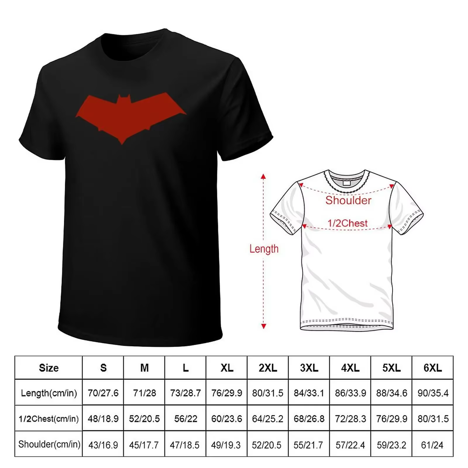 T-Shirt à capuche rouge, t-shirt graphique surdimensionné, drôle, pour hommes