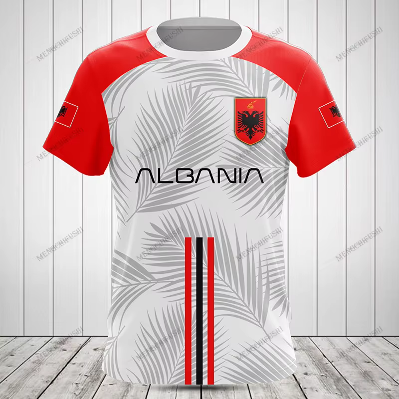 T-shirts graphiques personnalisés avec drapeau de l'Albanie