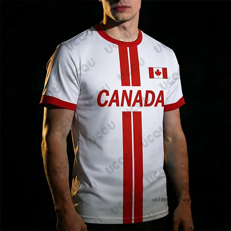 T-shirt d'été pour hommes avec drapeau canadien