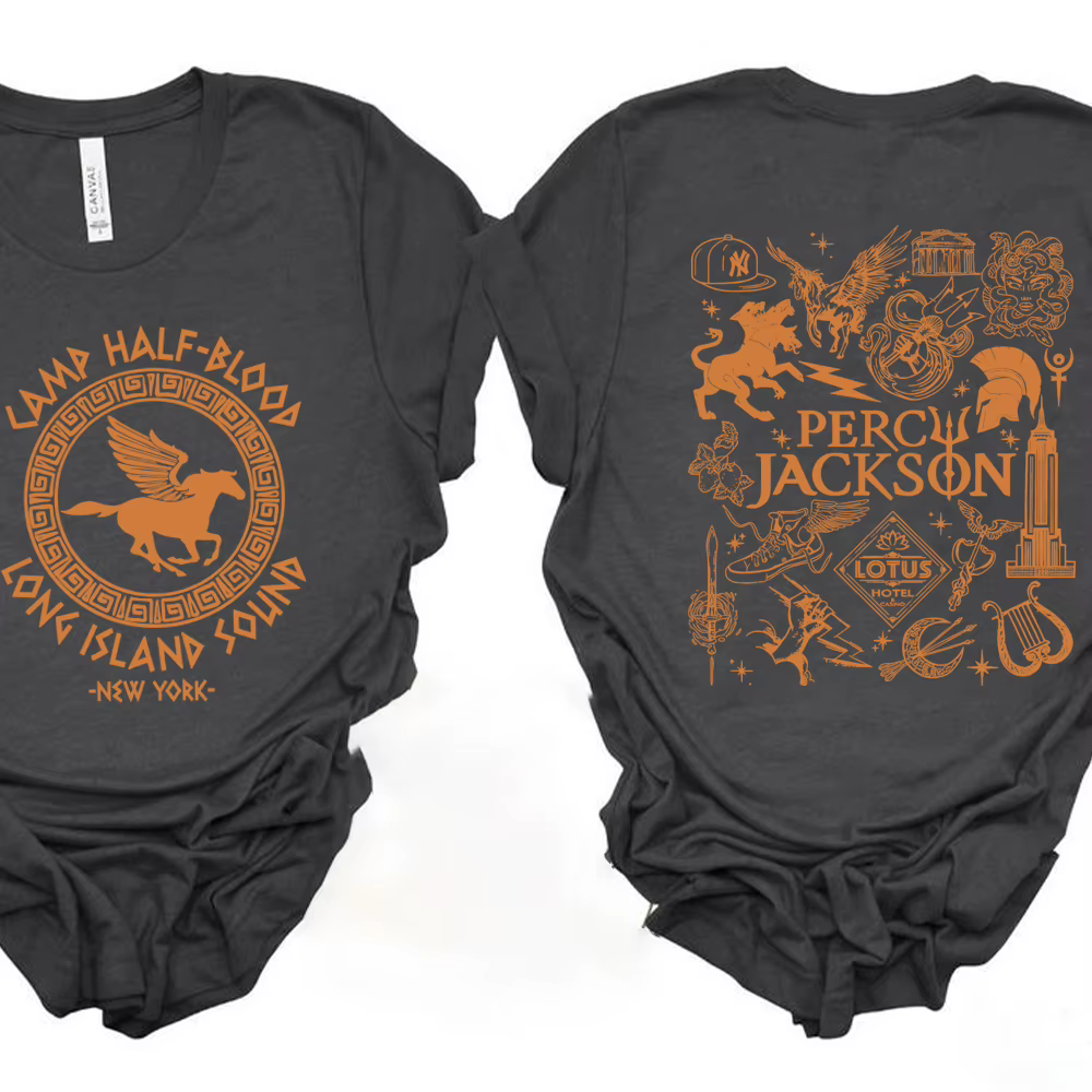 Deux côtés Camp demi-sang t-shirt Harajuku Percy Jackson chemises graphiques