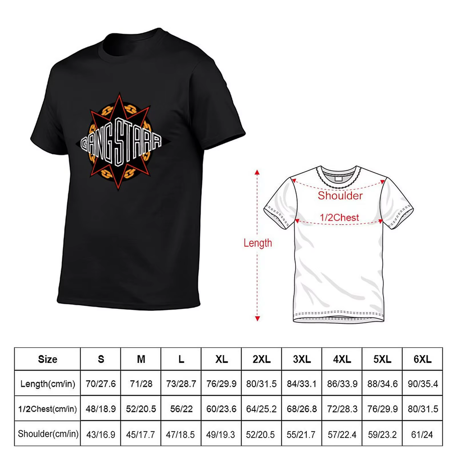 Gangstarr Logo T-Shirt Classique pour Fans de dehors