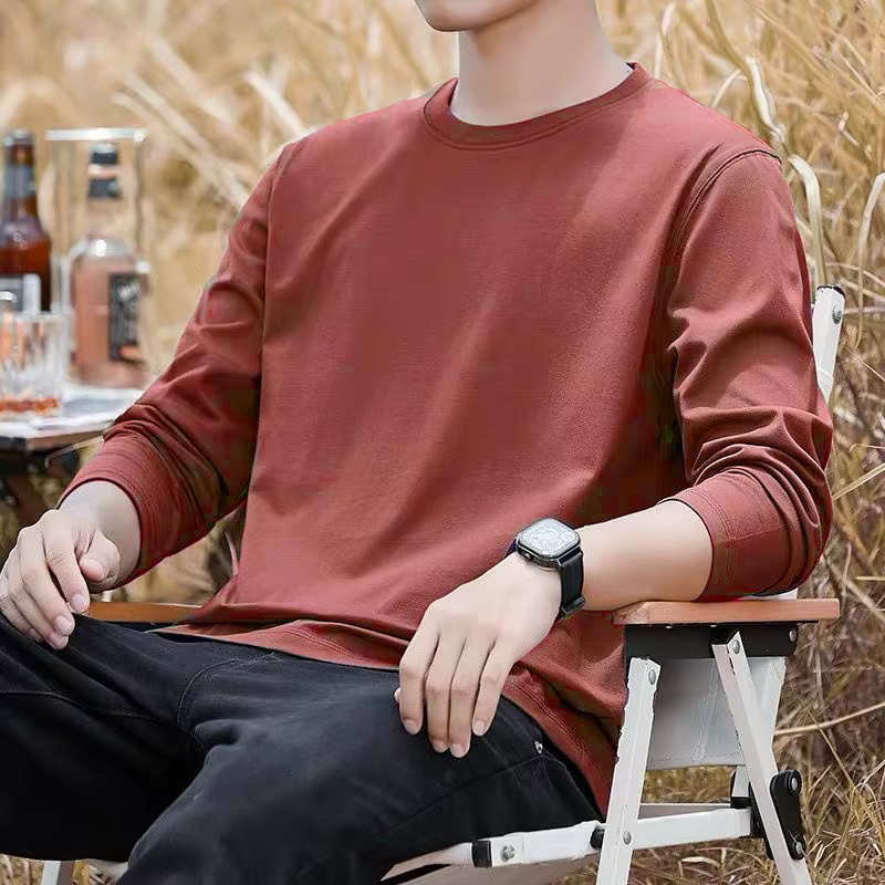 T-shirt en coton à manches longues pour homme