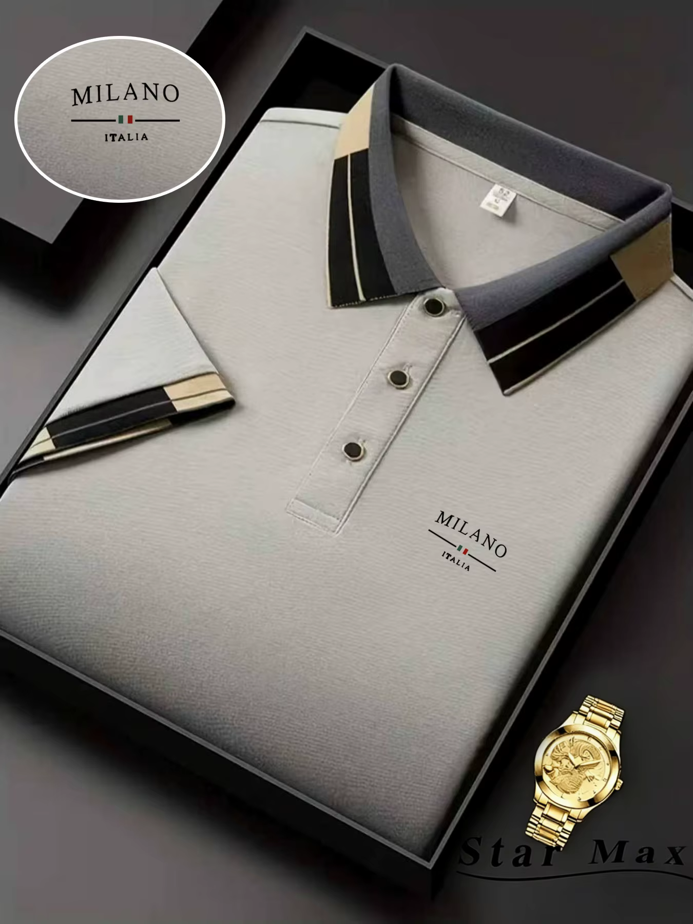 Polo homme luxe à manches courtes avec broderie cheval