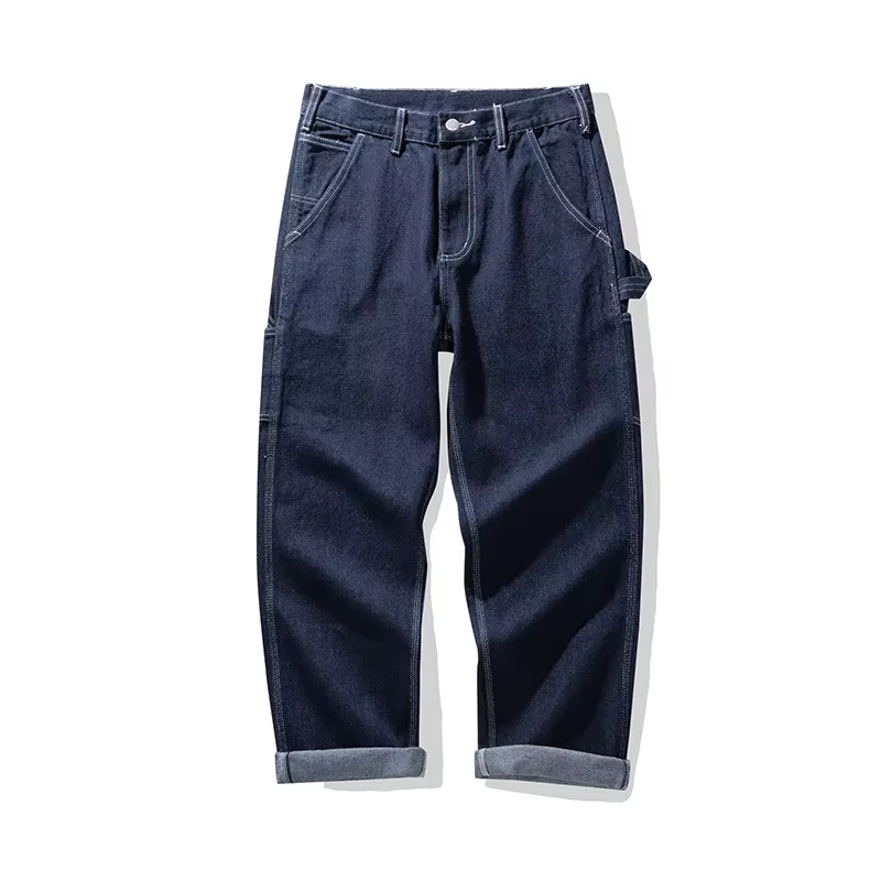 Pantalon de travail ferroviaire en Denim Original AMEKAJI salopette de travail rayée multi-poches Trekking en plein air randonnée Camping pantalon