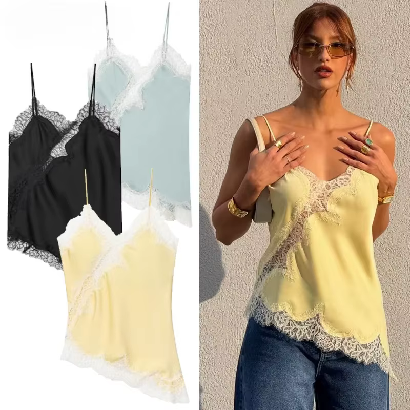 HXAO 2025 – Nouveau débardeur asymétrique sexy pour femme – Noir