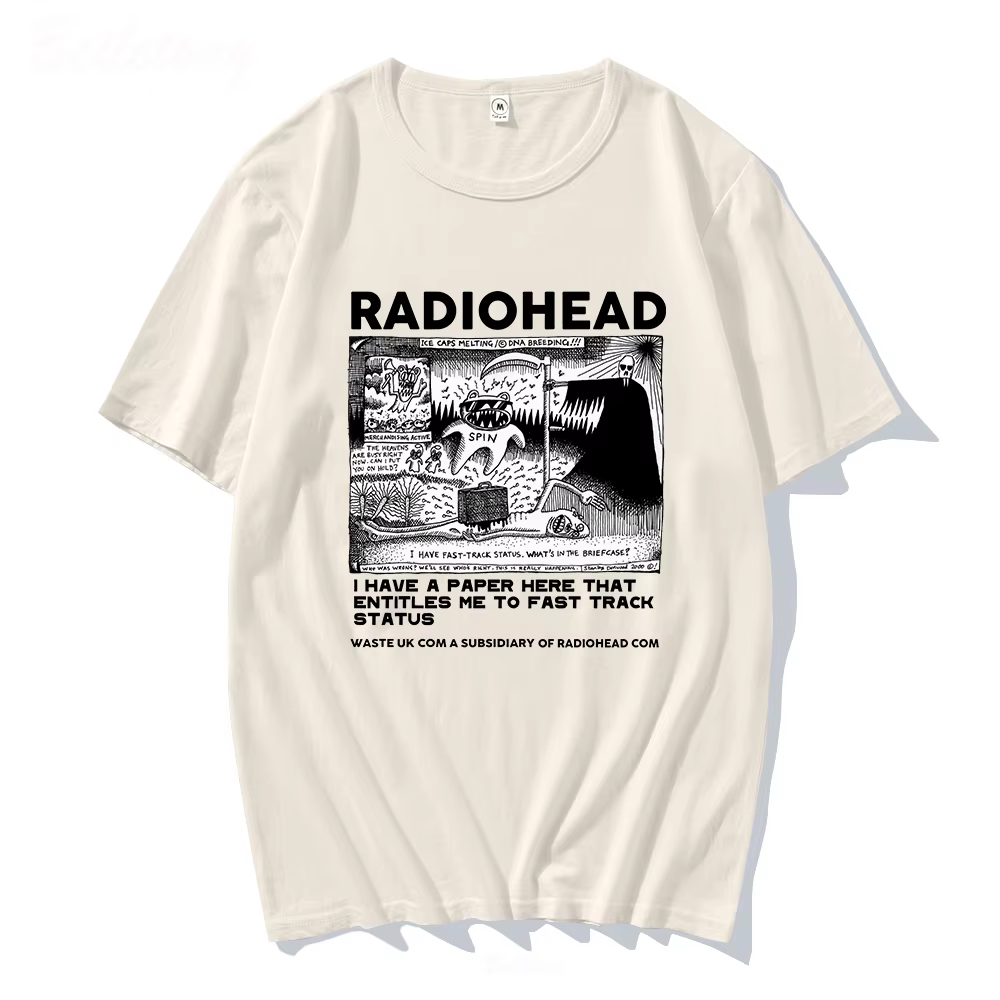 Radiohead t-shirt hommes Vintage classique t-shirts amérique du nord Tour Rock garçon Camisetas Hombre Hip Hop unisexe 100% coton surdimensionné hauts