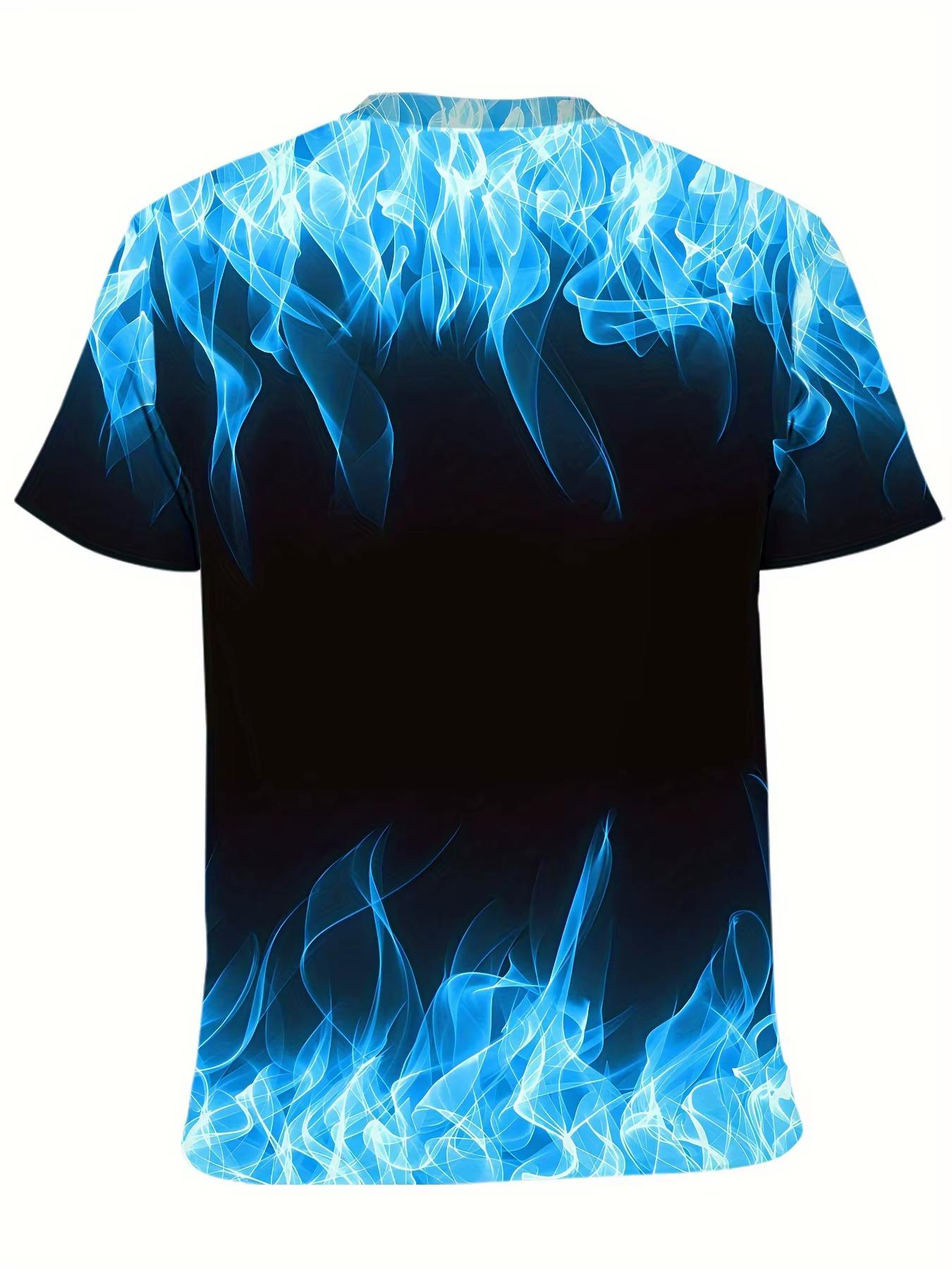 One Summer Essential-T-Shirt Imprimé Flamme Bleue 3D