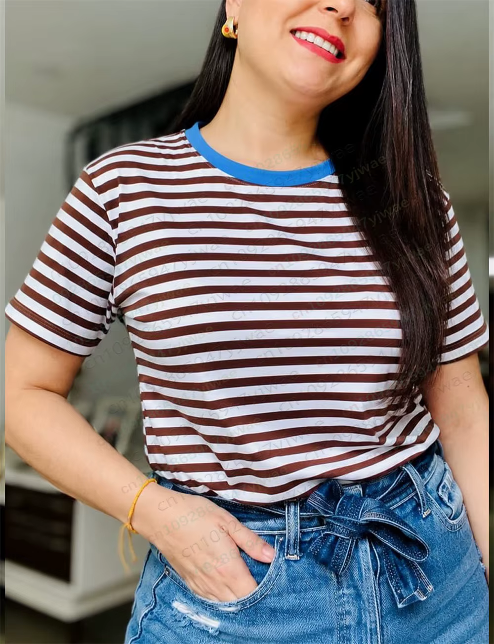 Chemise décontractée à rayures françaises