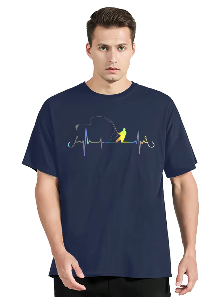 T-shirt graphique vintage Heartbeat pour hommes