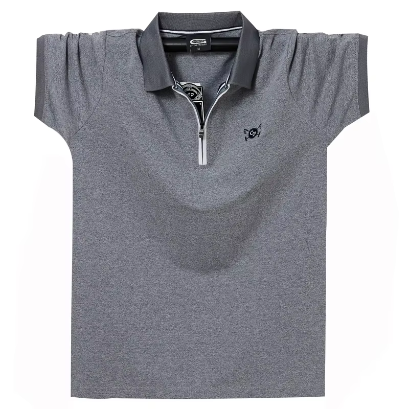 Polo Décontracté à Manches Courtes pour Homme, Vêtement à Revers, Fermeture Éclair, Respirant, Demi-Manches, 4XL, 5XL, 6XL, Nouvelle Collection Été
