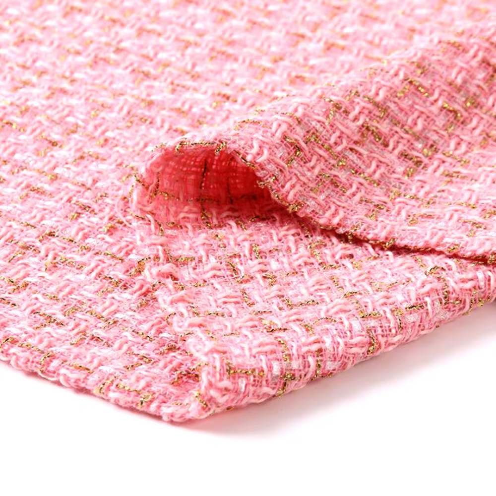 Tissu à carreaux en polyester grossier, laine tweed et polyester, style 'Petit Vent Parfumé', pour la confection de blouses, costumes, robes de mode pour femmes, couture DIY et sacs de voyage