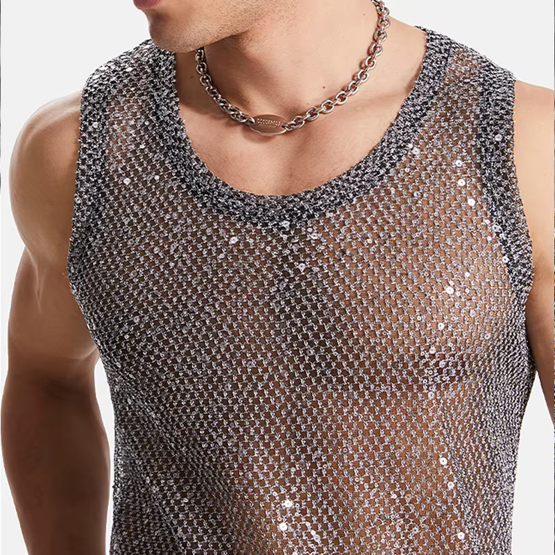 Gilets en maille évidée pour hommes