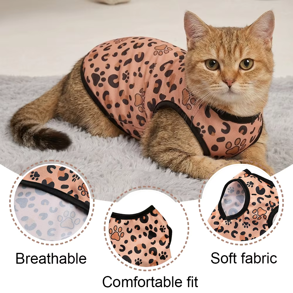 Vêtements pour chat à imprimé léopard