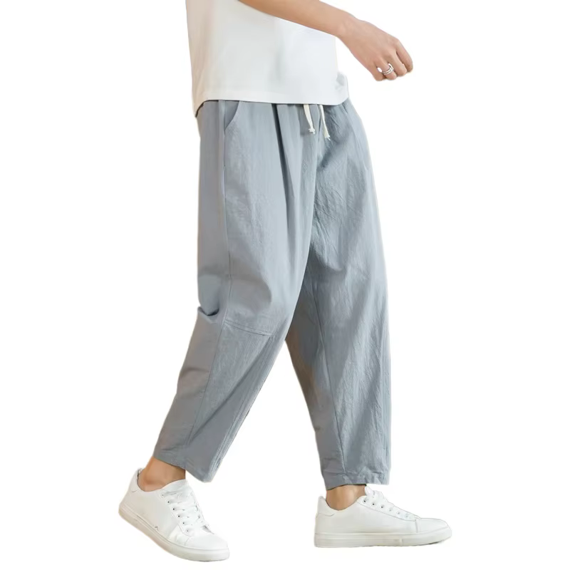 Pantalon en coton et lin pour homme
