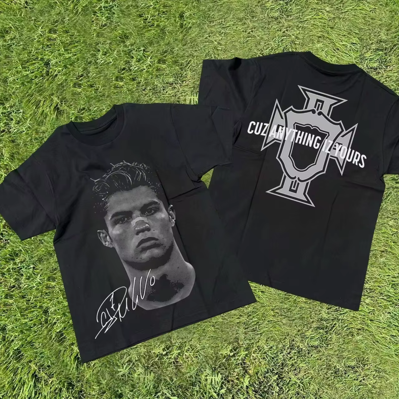 T-shirt imprimé avec portrait des superstars du football Cristiano Ronaldo