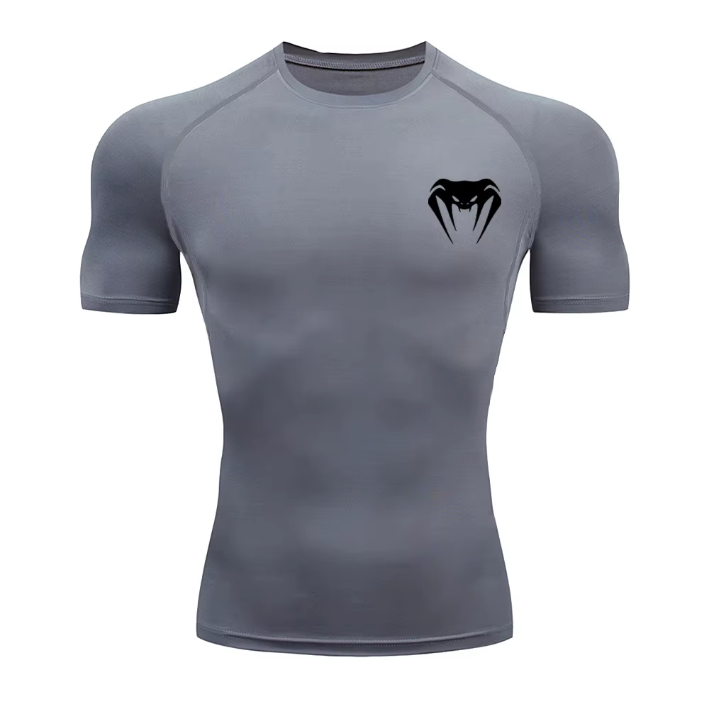 T-Shirt de Compression hommes vêtements de Sport de musculation à manches courtes chemises d'entraînement à séchage