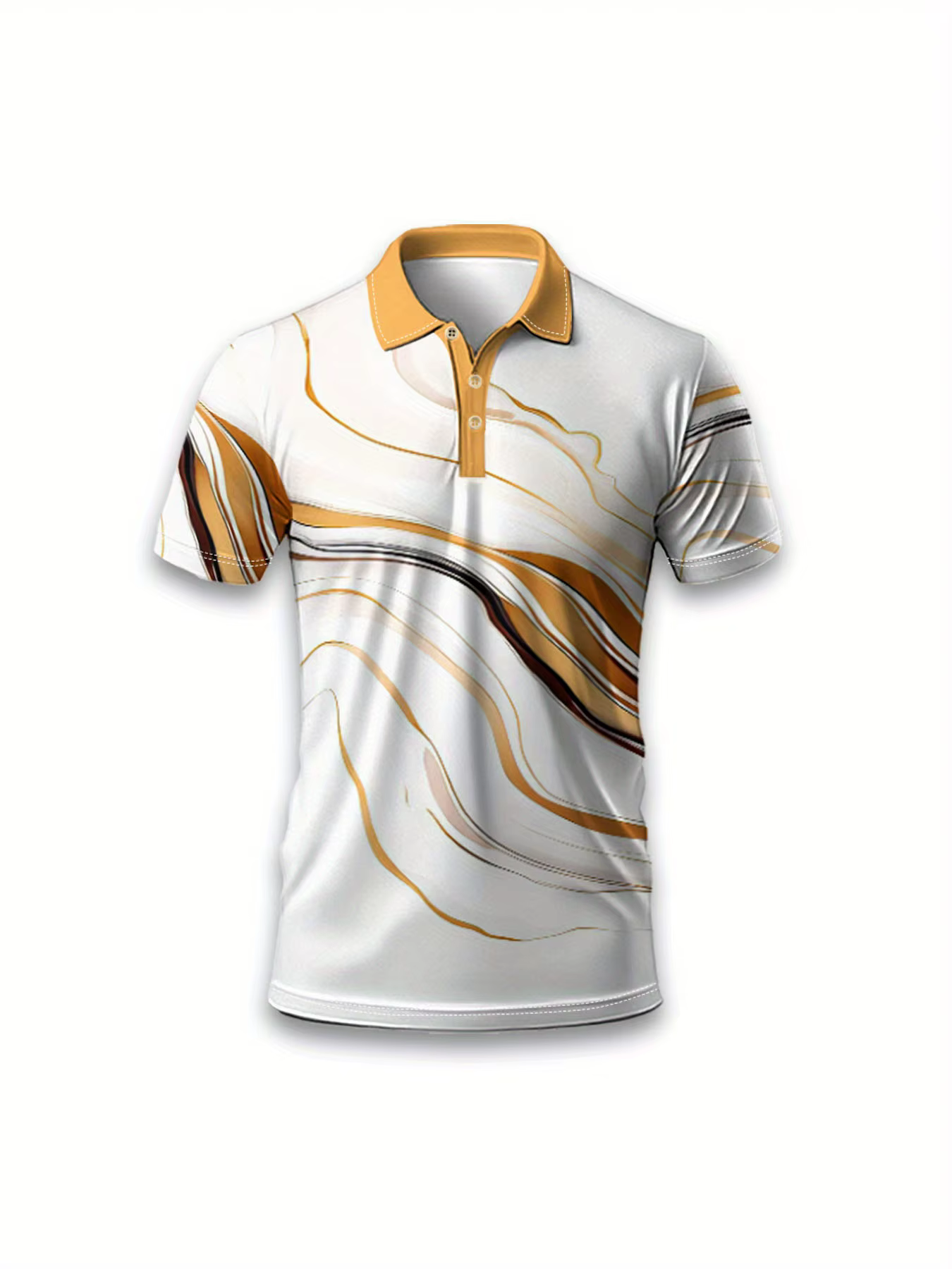 La nouvelle chemise POLO à manches courtes pour hommes d'été 2025 présente une impression de motifs à pois 3D
