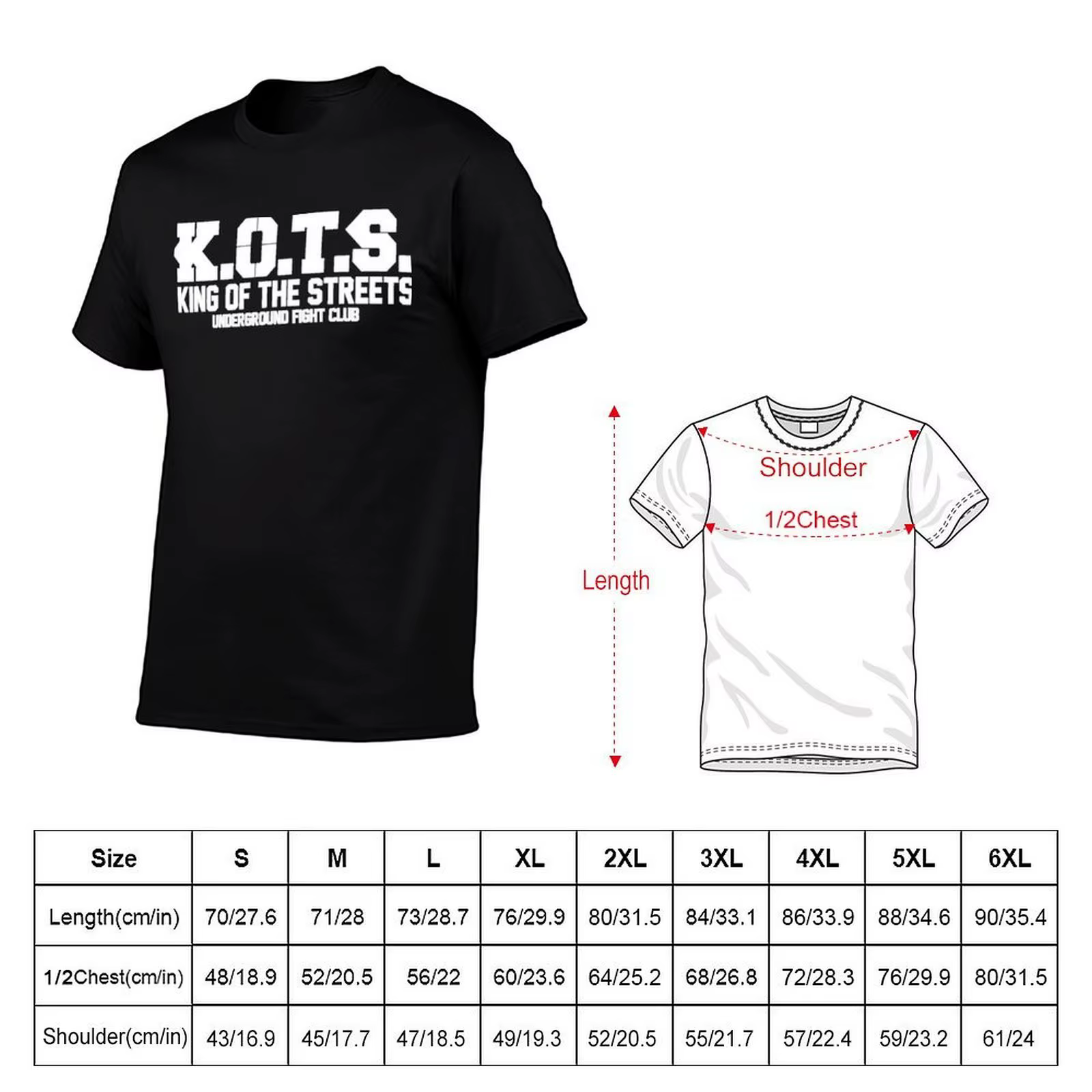 ROUGEUR DE LA RUE K.O.T.S. T-shirt Underground Fight Club pour homme