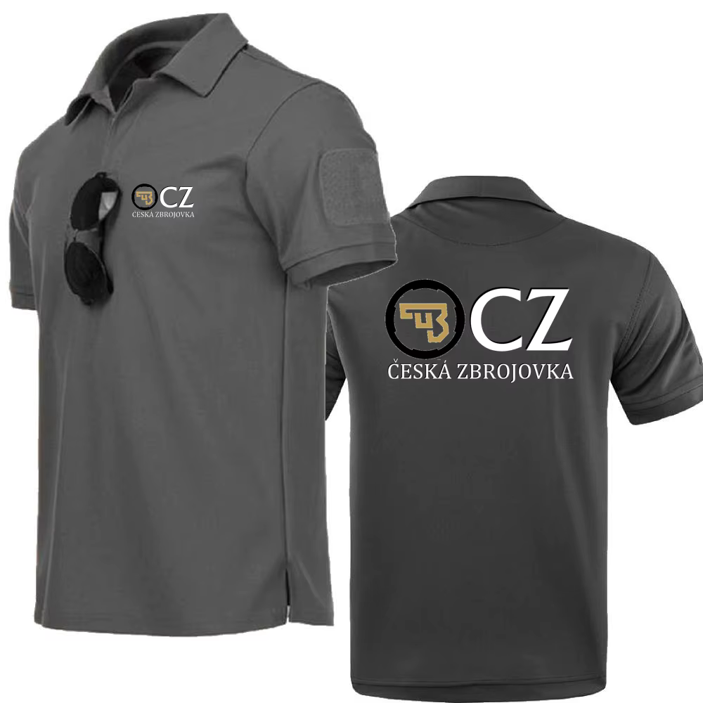 Polos pour hommes Style militaire T-Shirts respirant armée Combat tactique t-shirt CZ Ceska Zbrojovka armes à feu