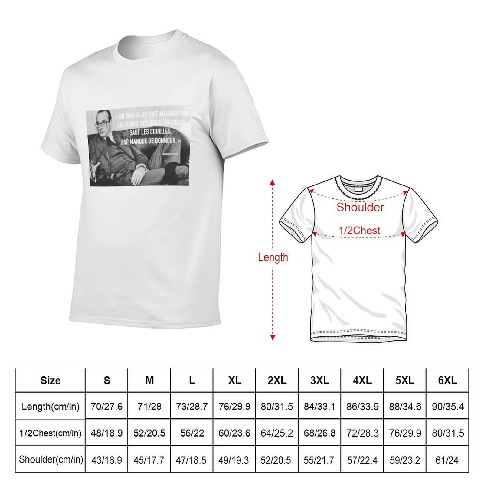 T-shirt avec citation de Jacques Chirac