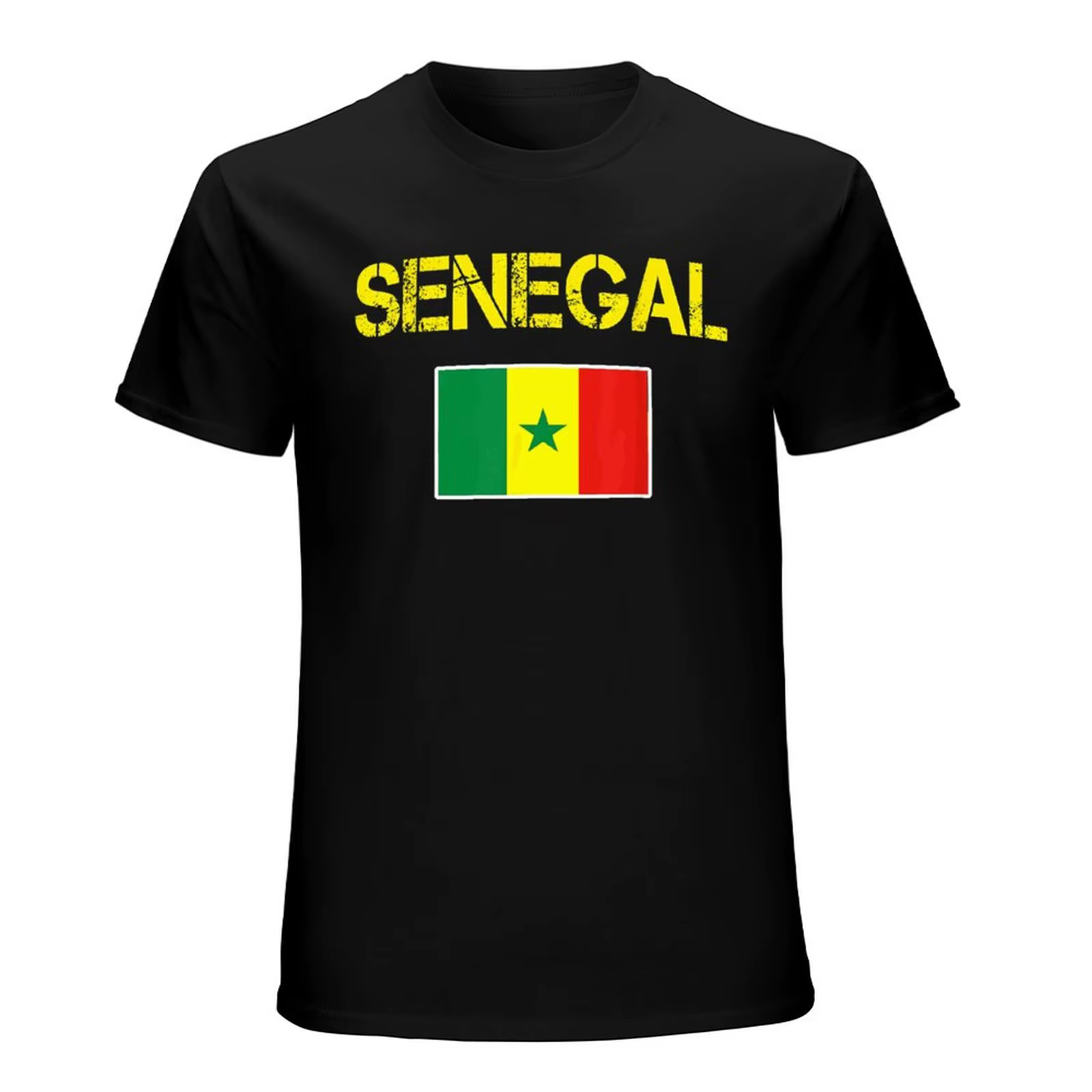 Plus de conception drapeau du sénégal hommes sénégalais T-Shirt t-shirts col rond