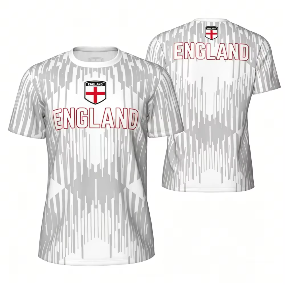 T-shirt imprimé en 3D avec drapeau anglais, t-shirt unisexe respirant à séchage rapide, hauts de sport décontractés pour la course à pied, le fitness, le streetwear quotidien en plein air