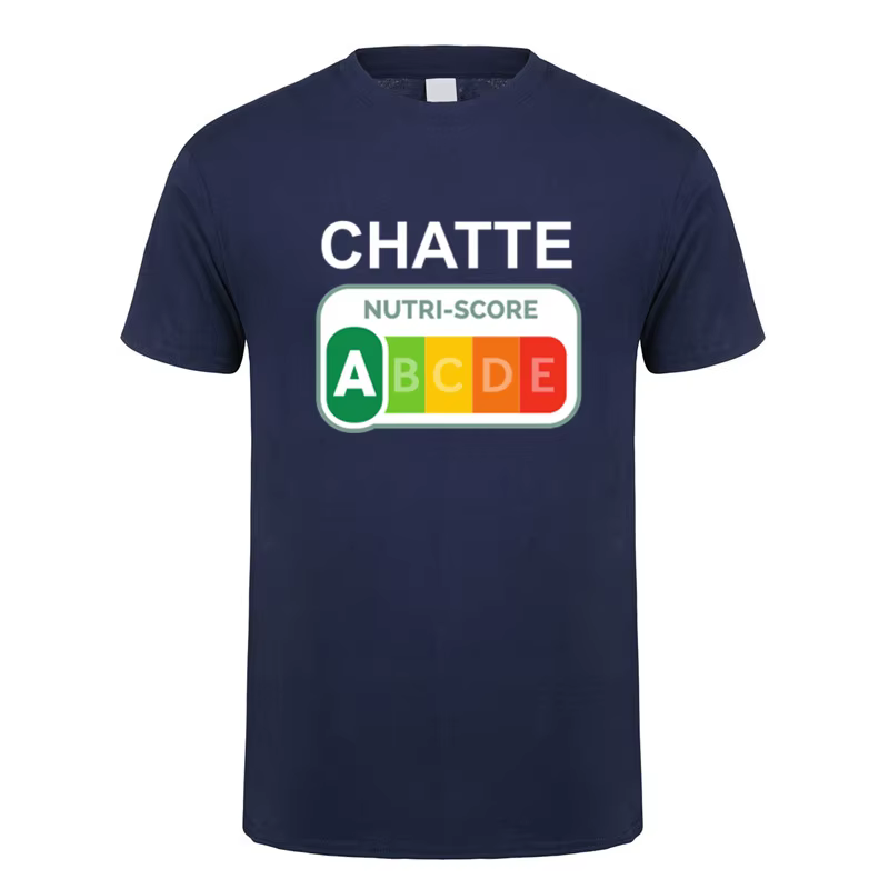 T-shirt drôle Nutri-Score A Chatte Cat Lover pour hommes