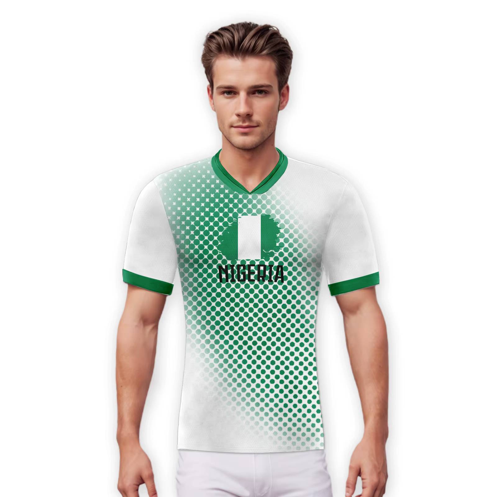 Maillot de football personnalisé du Nigeria avec nom et numéro, respirant et à séchage rapide, pour hommes, femmes et enfants