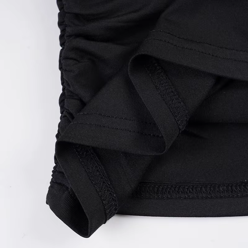 Élégant basique col roulé drapé t-shirt coupe ajustée solide froncé taille à manches longues t-shirts femmes 2025 décontracté haut pour femme
