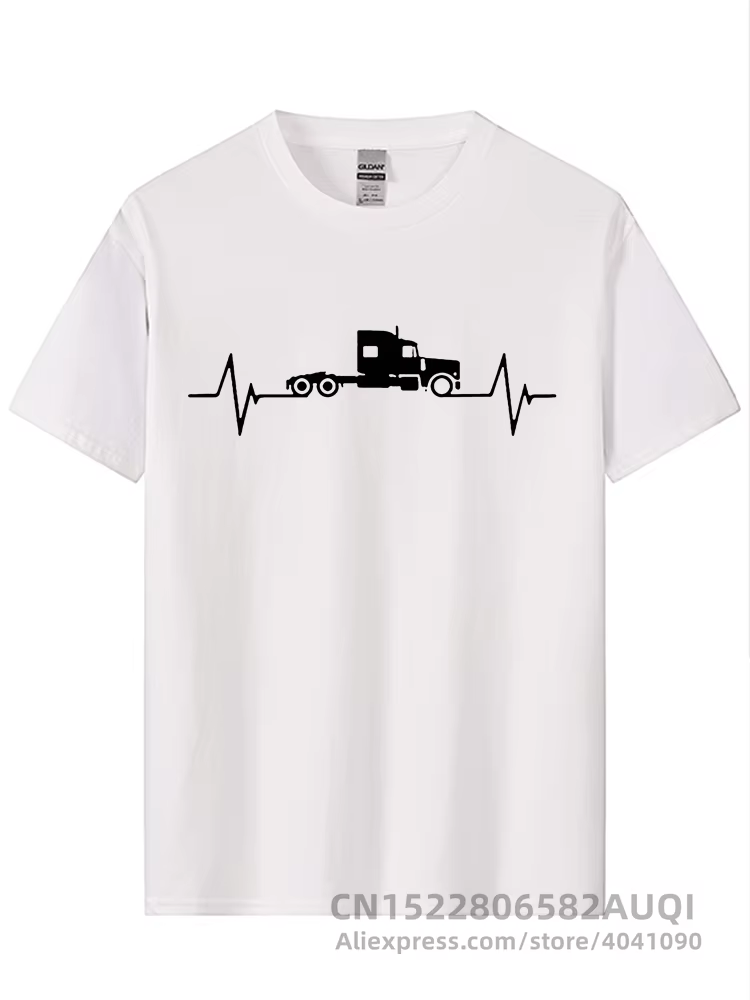 Chauffeur de camion battement de coeur amour t-shirt gars arrivée Simple Camisetas