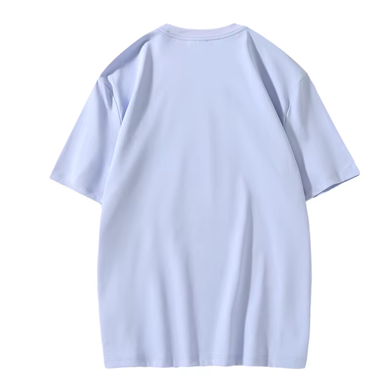 T-shirt d'été à manches courtes et col rond en coton Lycra pour hommes et femmes